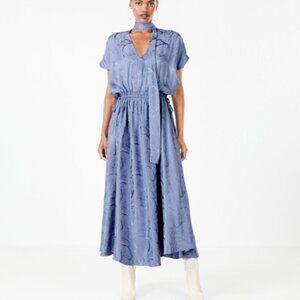 BCBGMAXAZRIA VITTORIA CINCH WAIST DRESS IN PURPLE IMPRESSION L Large